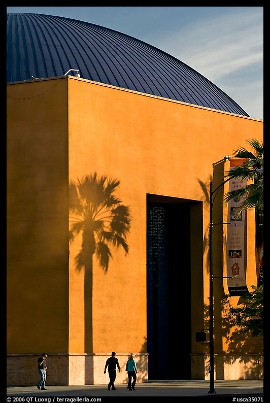Tech Museum of Innovation wall and dome. San Jose, California, USA