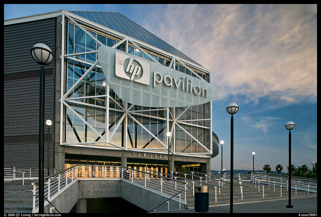 Arena (now HP Pavilion at San Jose), sunset. San Jose, California, USA