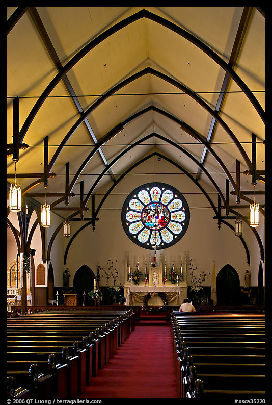 Interior of Church of the Nativity. Menlo Park, SF Bay area, California, USA