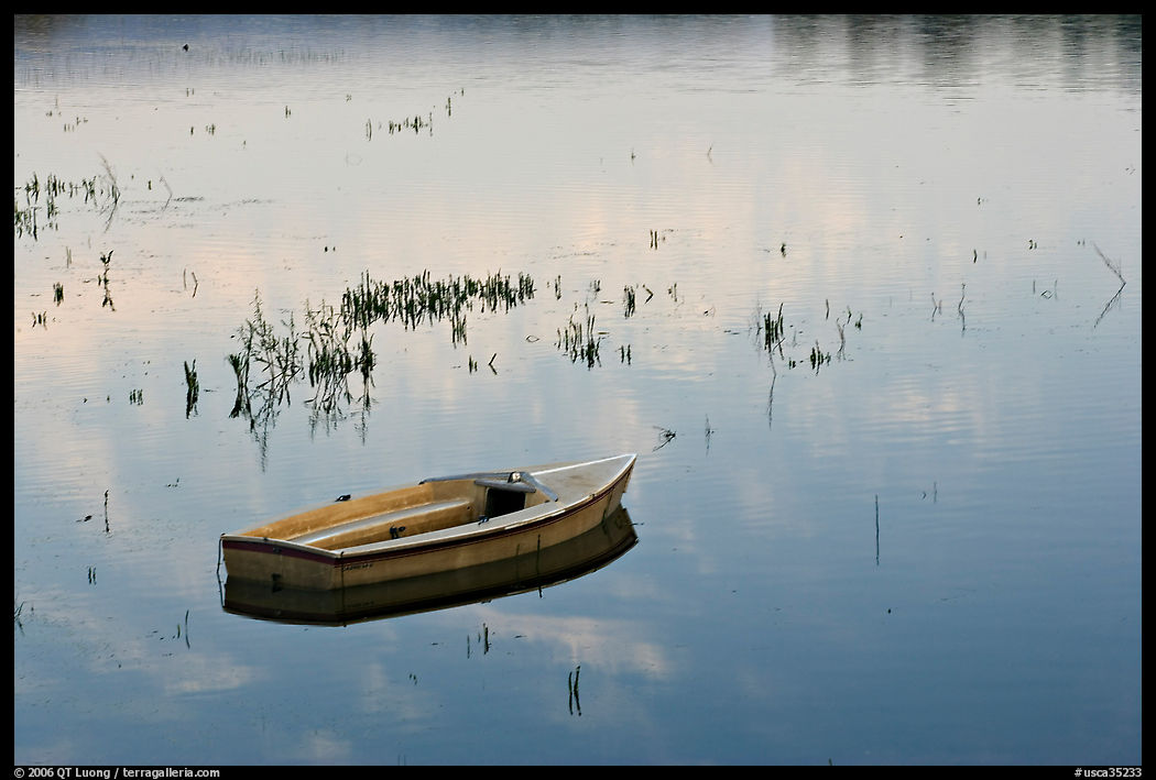 Rowboat in Lake Lagunata. Stanford University, SF Bay area, California, USA