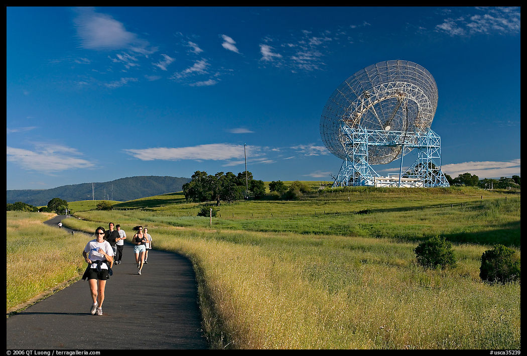 People running in the Stanford Dish area. Stanford University, SF Bay area, California, USA