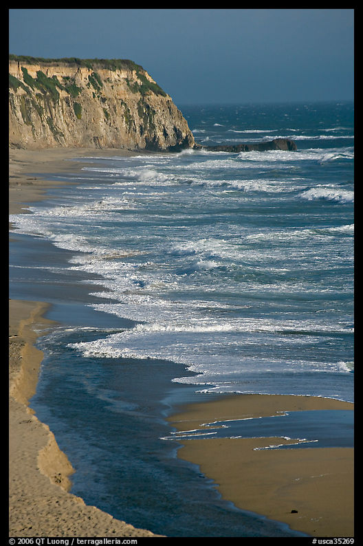 Waves and cliffs, Scott Creek Beach. SF Bay area, California, USA