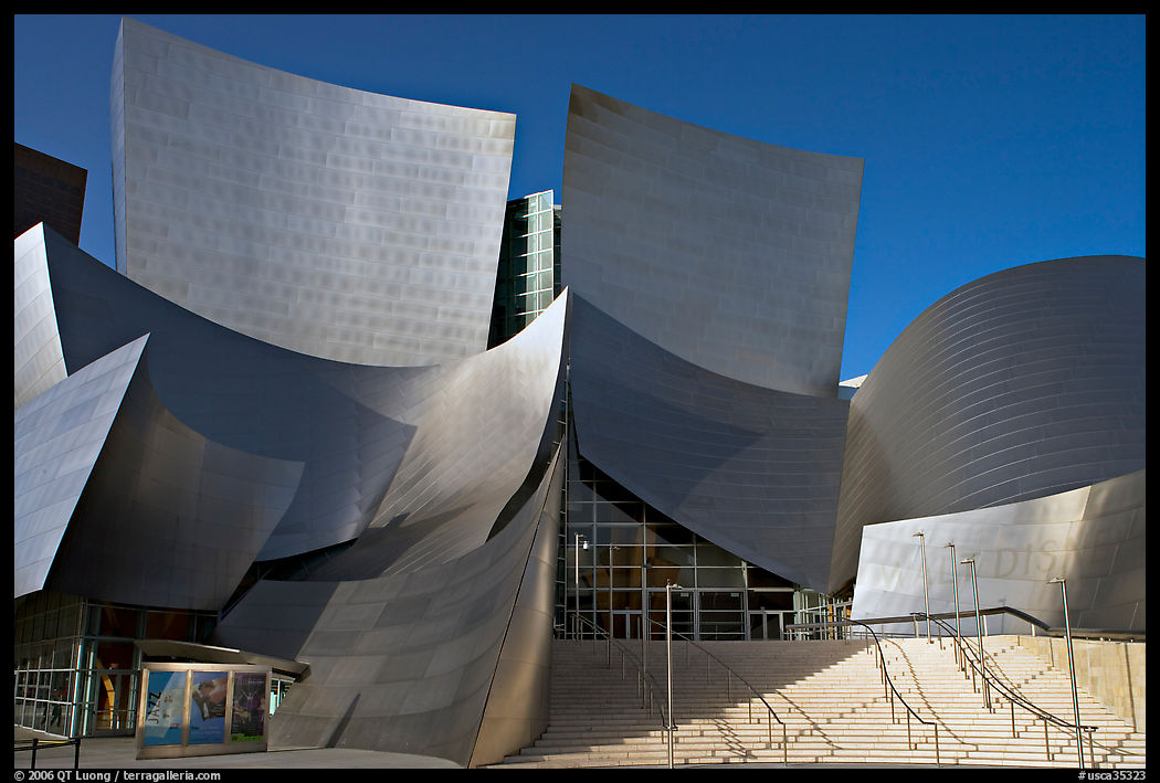 Main entrance of the Walt Disney Concert Hall. Los Angeles, California, USA