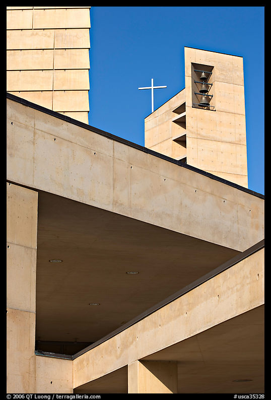Belltower of Cathedral of our Lady of the Angels. Los Angeles, California, USA