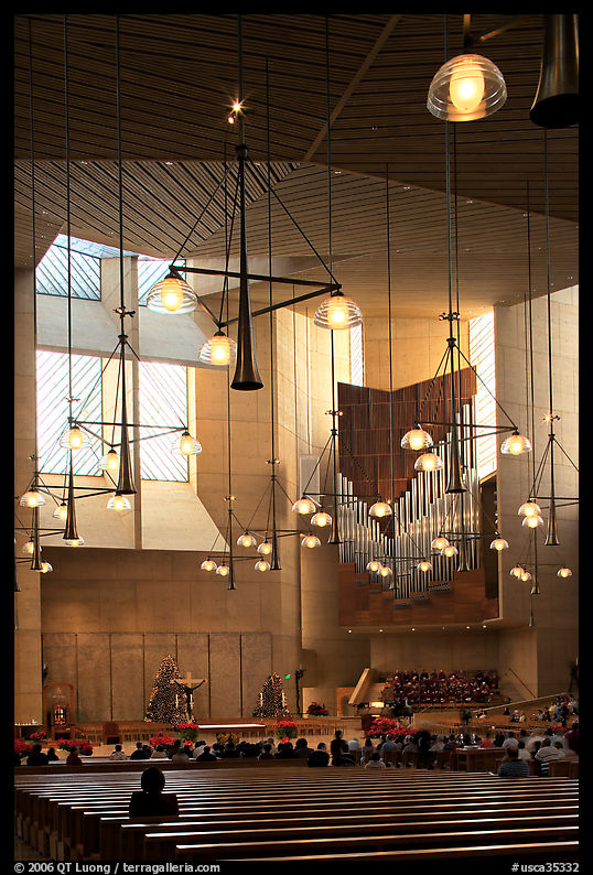 Interior of the Cathedral of our Lady of the Angels, designed by Jose Rafael Moneo. Los Angeles, California, USA