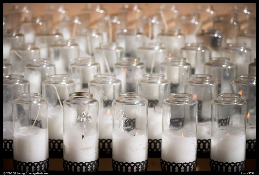 Candles outside the Cathedral of our Lady of the Angels. Los Angeles, California, USA