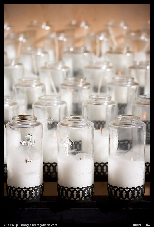 Candles outside the Cathedral of our Lady of the Angels. Los Angeles, California, USA