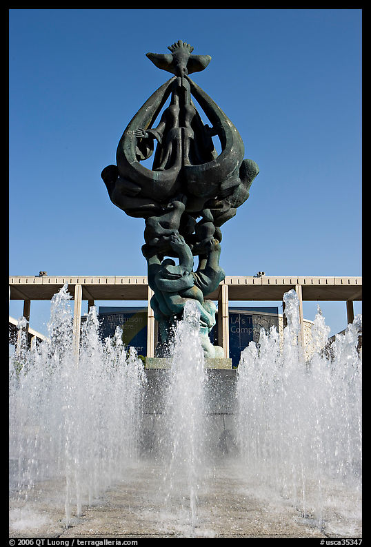 Fountain dedicated to world peace, Music Center. Los Angeles, California, USA