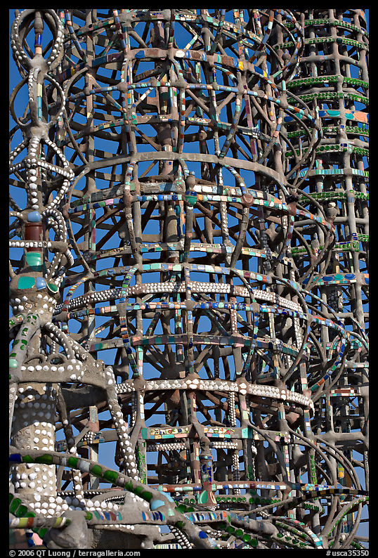 Detail, Watts towers. Watts, Los Angeles, California, USA