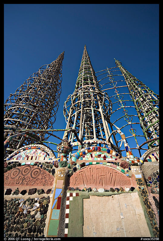 Wall and Towers, Watts Towers. Watts, Los Angeles, California, USA