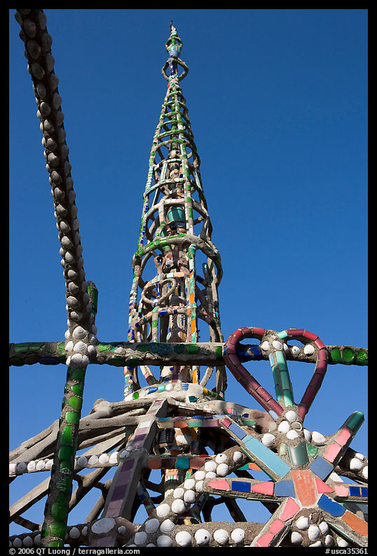 Detail of Watts Towers showing a heart. Watts, Los Angeles, California, USA