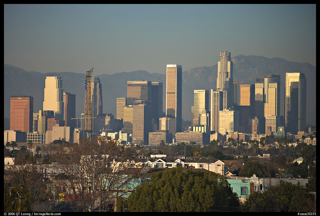 Downtown skyline, late afternoon. Los Angeles, California, USA