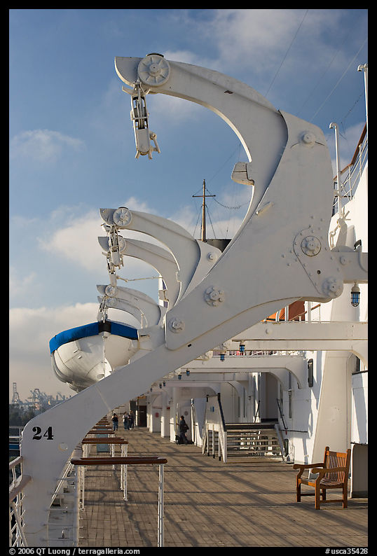 Passenger deck, Queen Mary. Long Beach, Los Angeles, California, USA