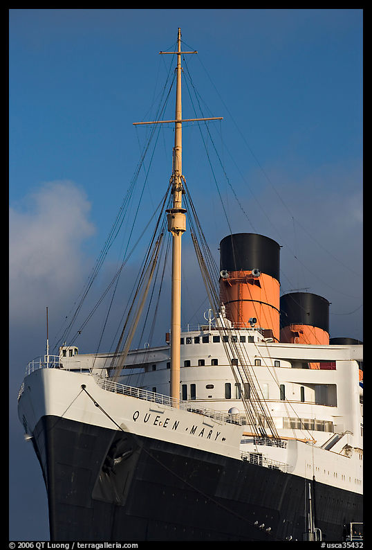 Queen Mary cruise ship. Long Beach, Los Angeles, California, USA