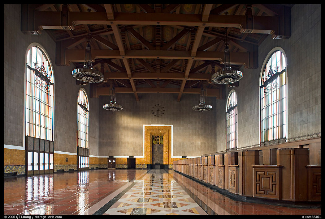 Hall in Union Station. Los Angeles, California, USA