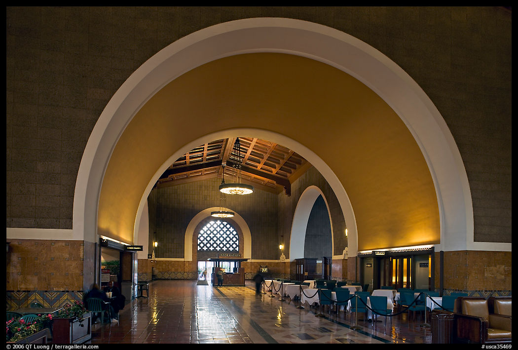 Entrance hall in Union Station. Los Angeles, California, USA