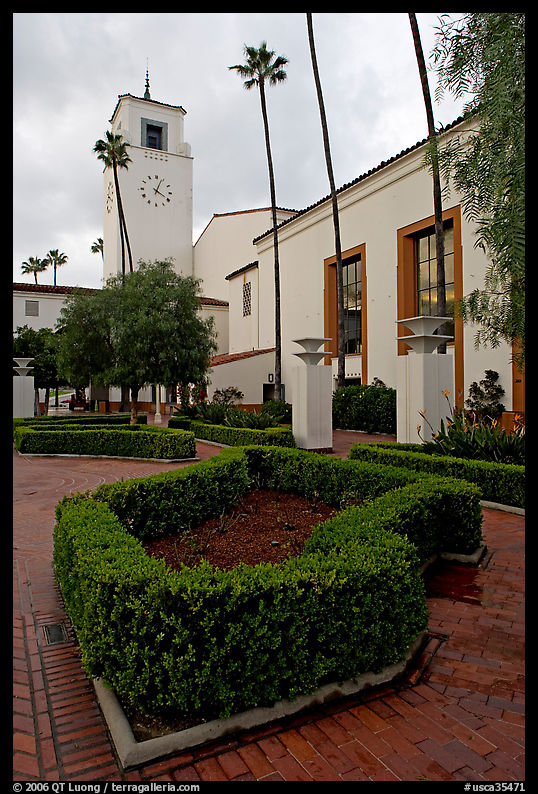 Union Station, in mixed Art Deco and Mission styles. Los Angeles, California, USA