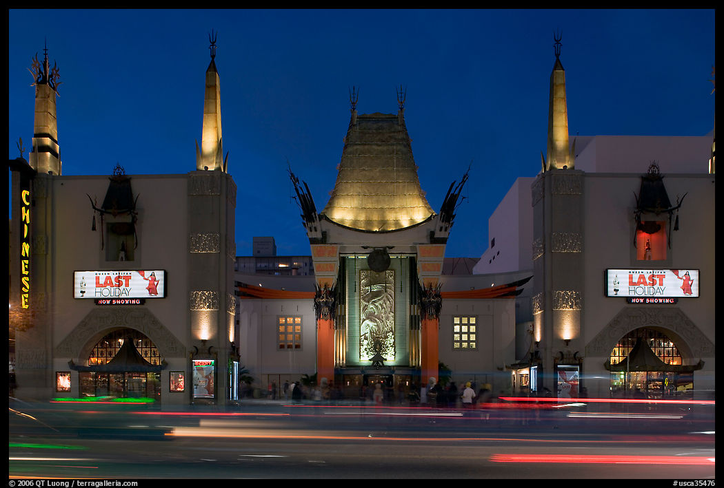 Grauman Chinese Theatre at dusk. Hollywood, Los Angeles, California, USA