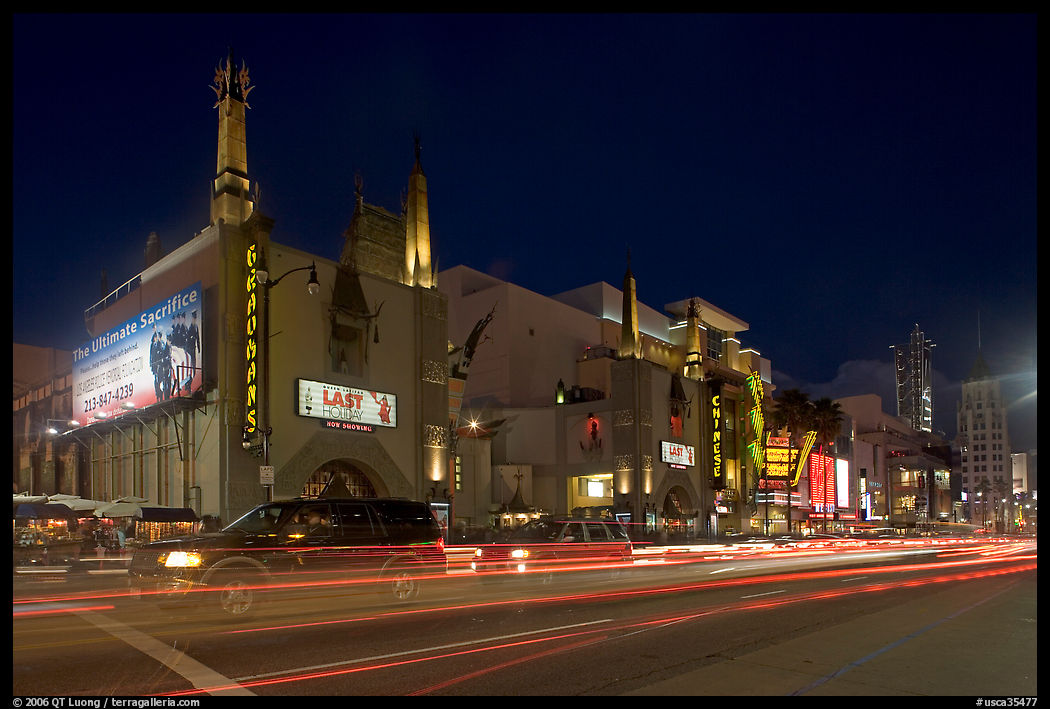 Mann Chinese Theatre at dusk. Hollywood, Los Angeles, California, USA