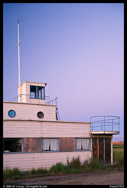 Old Yacht club, Palo Alto Baylands, dusk. Palo Alto, SF Bay area, California, USA