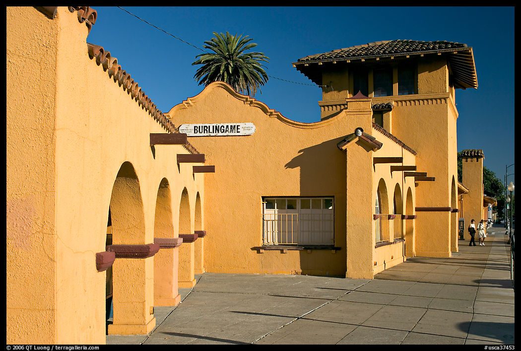 Burlingame railroad station. Burlingame, SF Bay area, California, USA