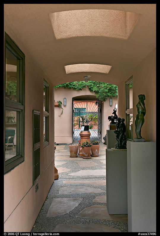 Art gallery with courtyard. Half Moon Bay, California, USA