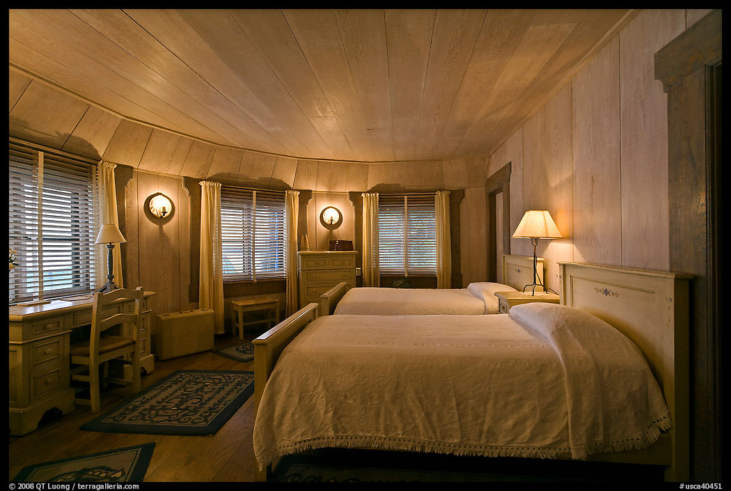 Bedroom, Vikingsholm castle, South Lake Tahoe, California. USA