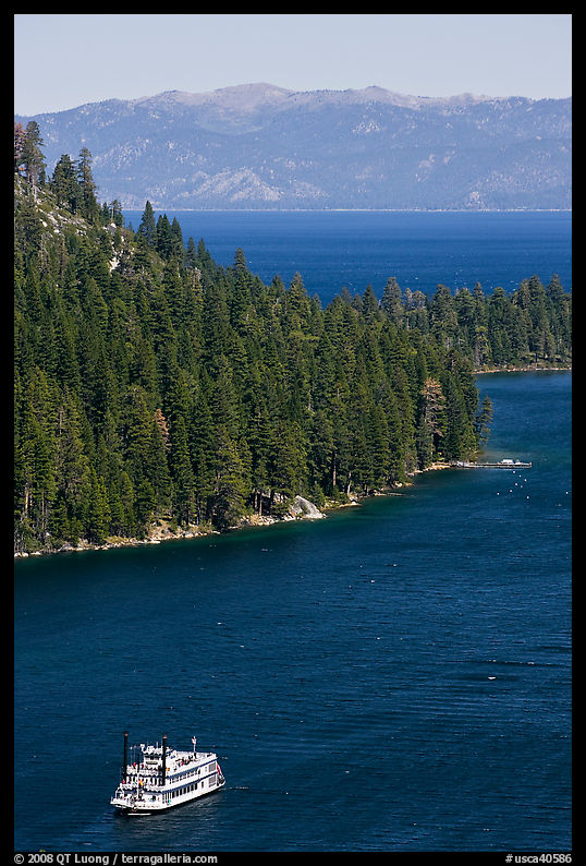 Paddle boat, Emerald Bay, and Lake Tahoe, California. USA