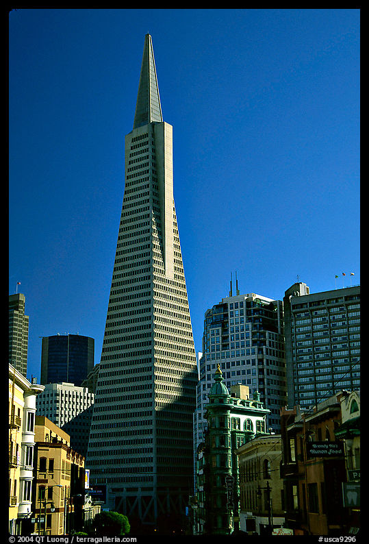 Transamerica Pyramid and Columbus Tower. San Francisco, California, USA