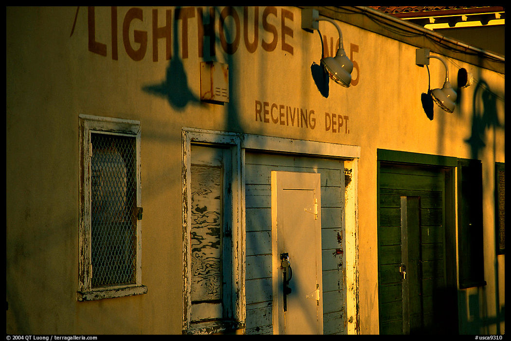 Old warehouse, sunset, Fisherman's Wharf. San Francisco, California, USA