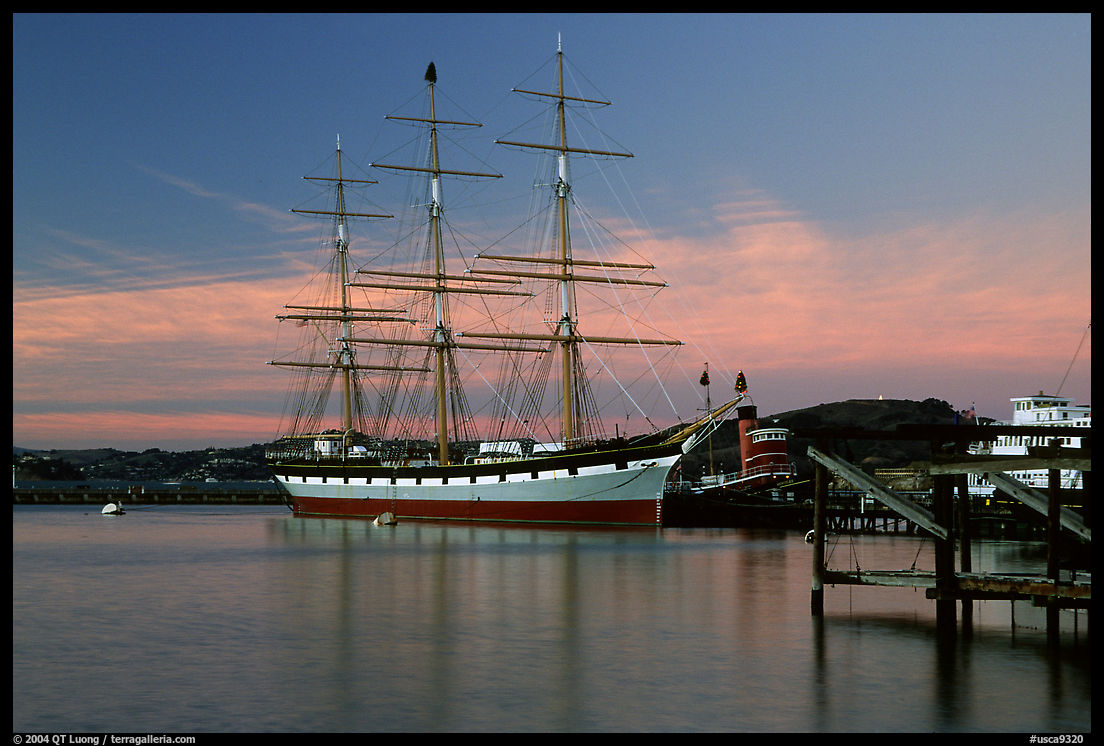 The Balclutha at sunset. San Francisco, California, USA