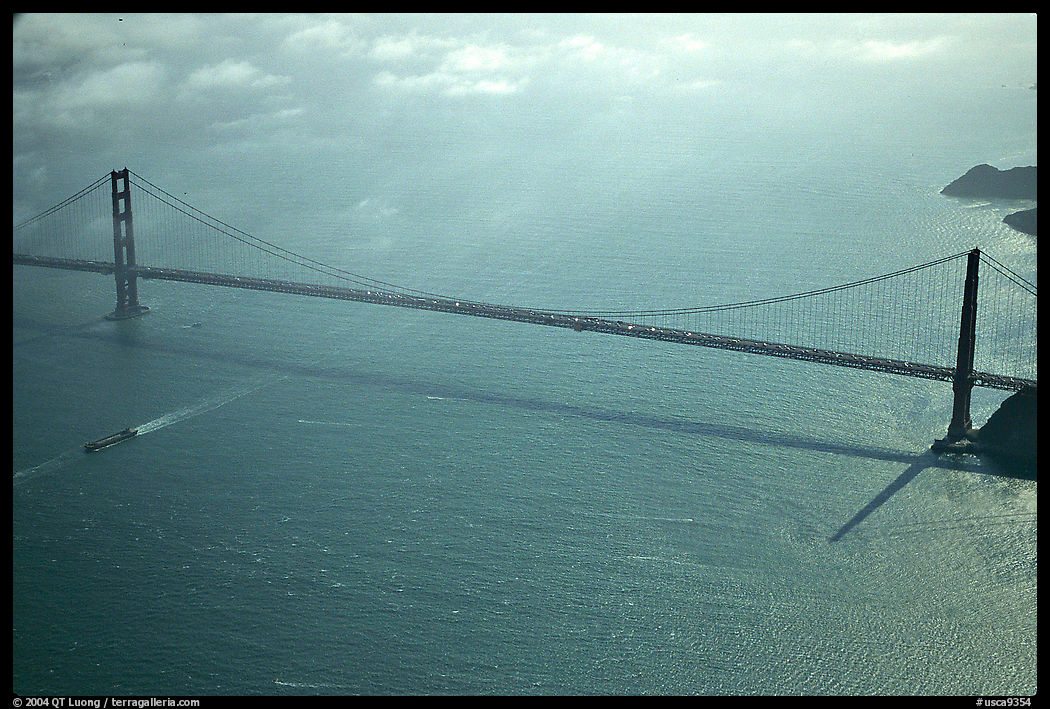 Aerial view of the Golden Gate Bridge. San Francisco, California, USA