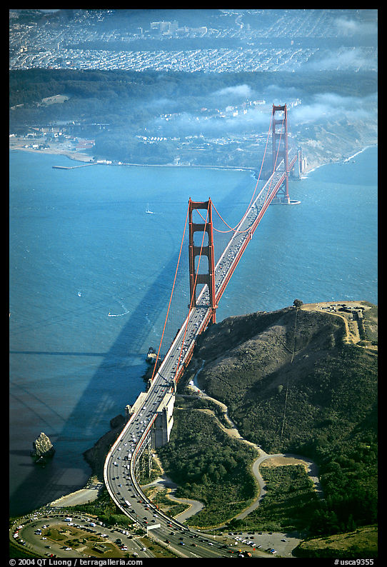 Aerial view of the Golden Gate Bridge. San Francisco, California, USA