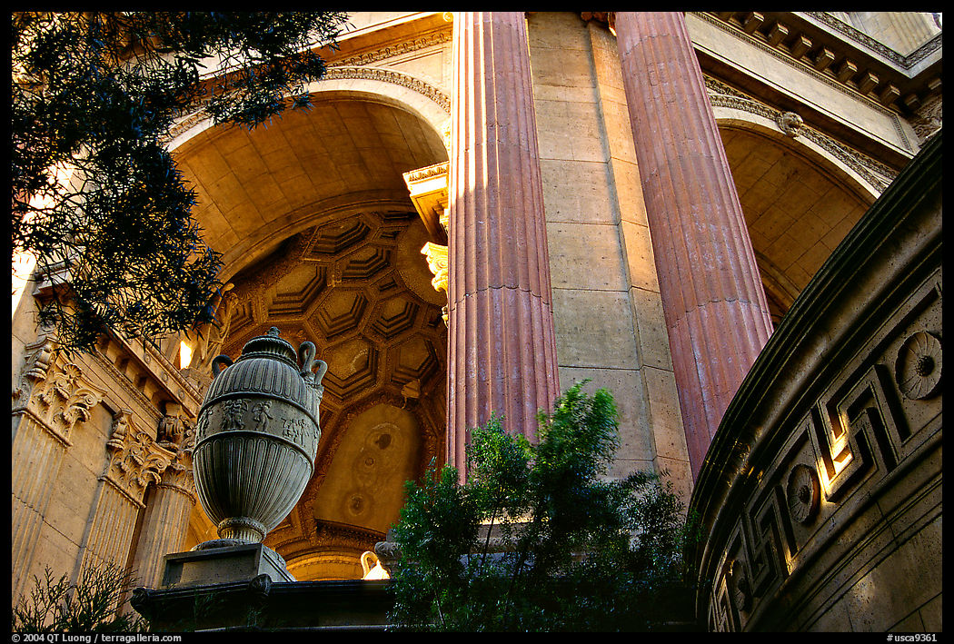 Detail of the Palace of Fine arts. San Francisco, California, USA