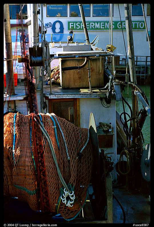 Detail of Fishing boat, Fisherman's Wharf. San Francisco, California, USA