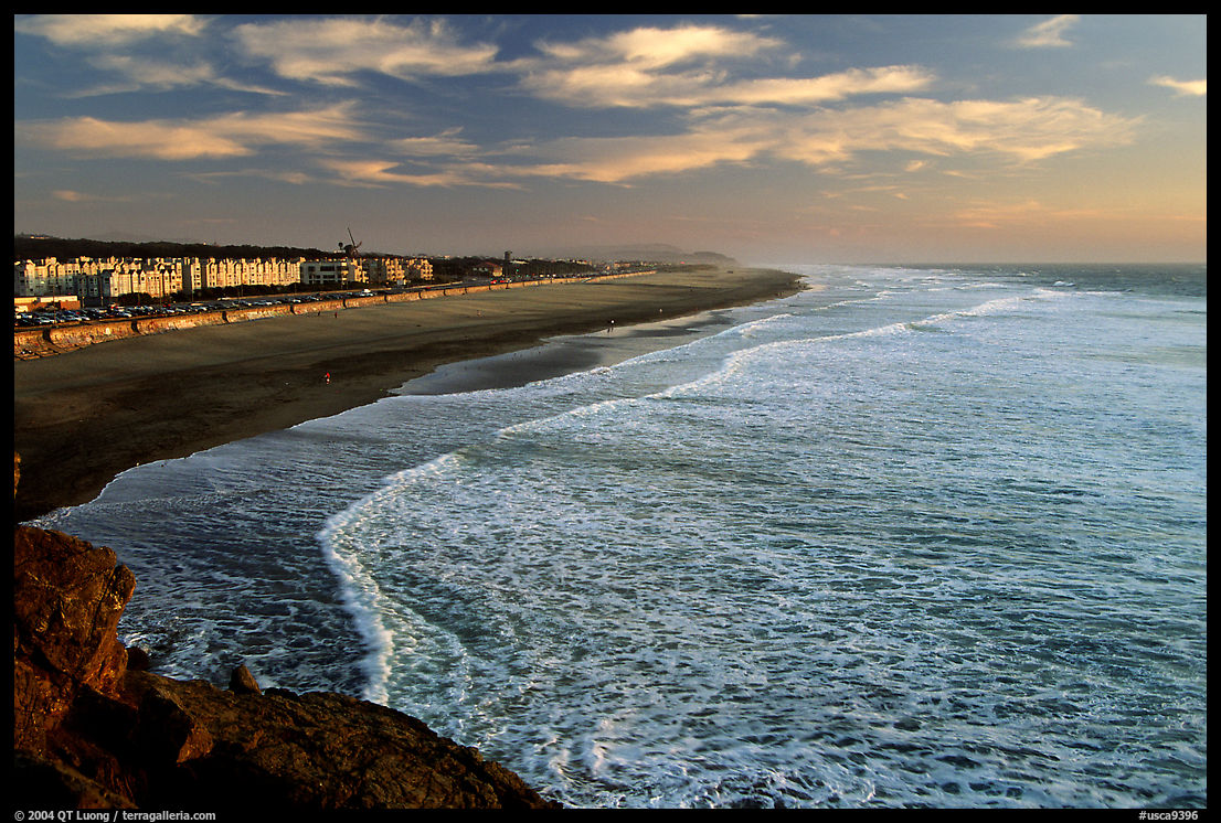 Ocean Beach at sunset. San Francisco, California, USA