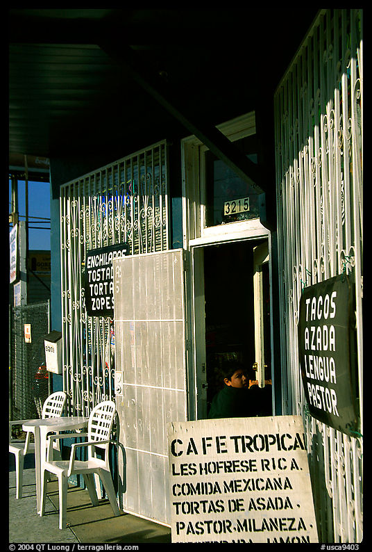 Mexican Cafe. Redwood City, SF Bay area, California, USA