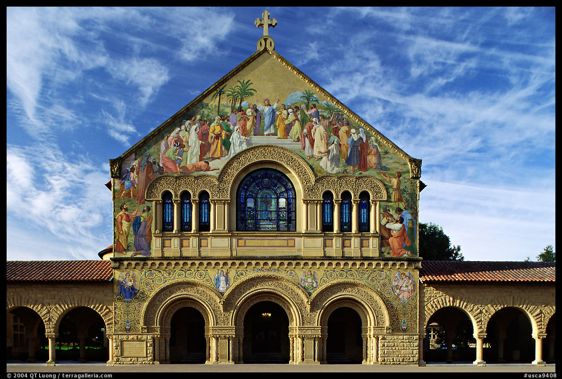 Memorial Chapel, early morning. Stanford University, SF Bay area, California, USA