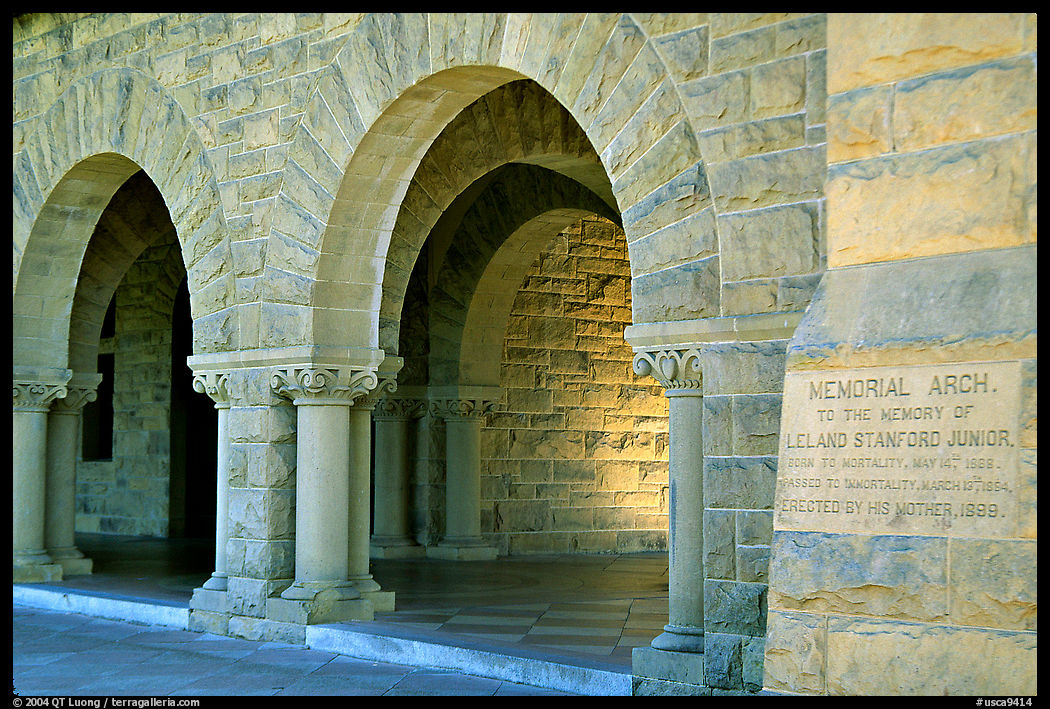 Arches of the Quad, Stanford University. Stanford University, SF Bay area, California, USA