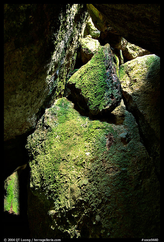 Rocks in Bear Gulch Caves, Pinnacles National Monument. California, USA