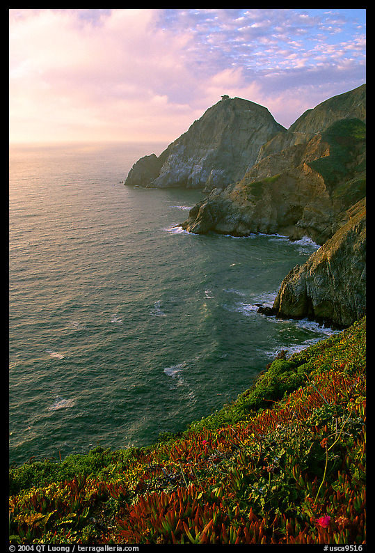 Coastline near Devil's slide, sunset. San Mateo County, California, USA