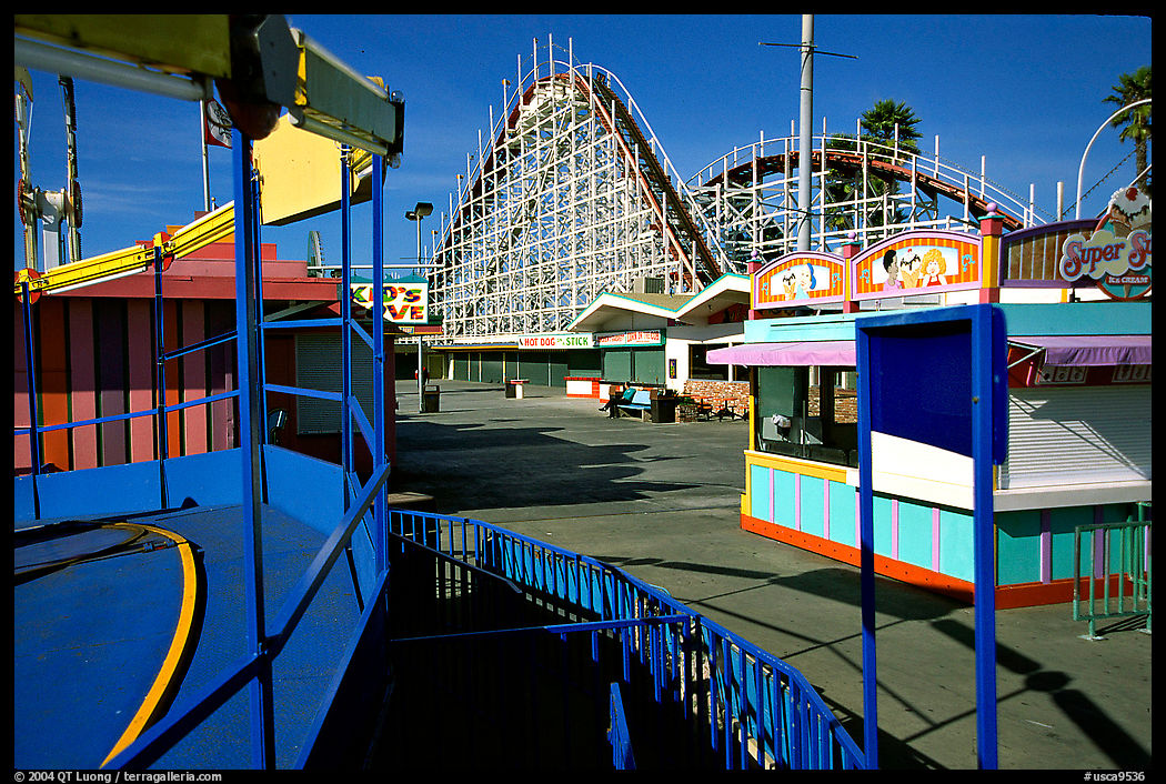 Boardwalk amusement park, morning. Santa Cruz, California, USA