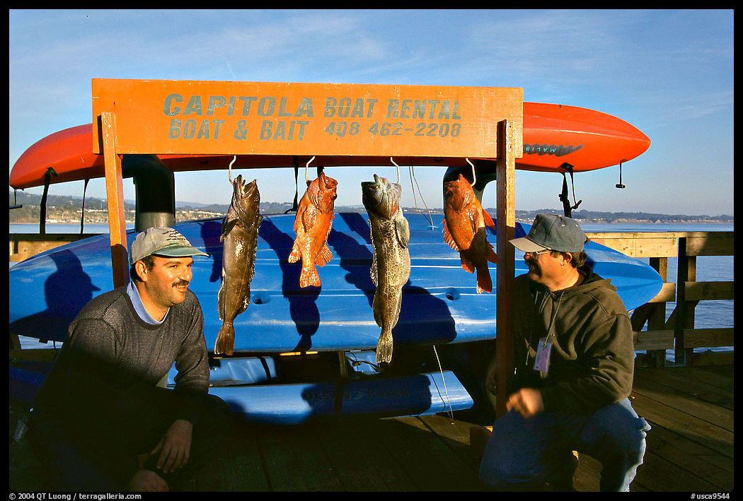 Fishermen with caught fish, Capitola. California, USA