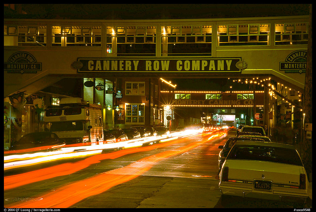 Cannery Row  at night, Monterey. Monterey, California, USA