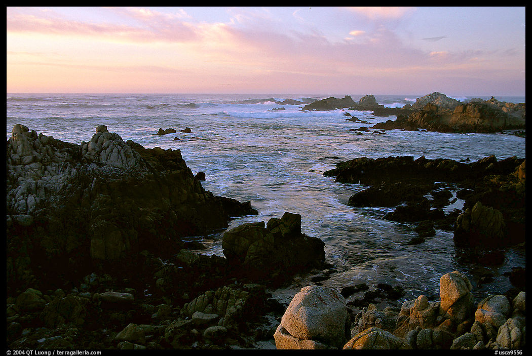 Coastline at sunset, Pacific Grove. California, USA