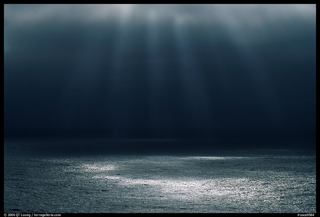 Light and fog over the Ocean. Big Sur, California, USA