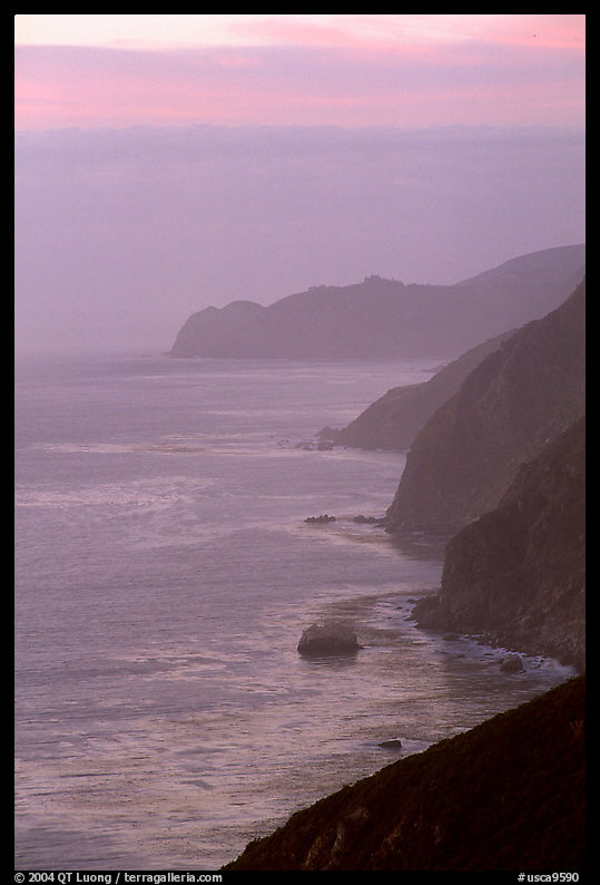 Coastline at sunset. Big Sur, California, USA