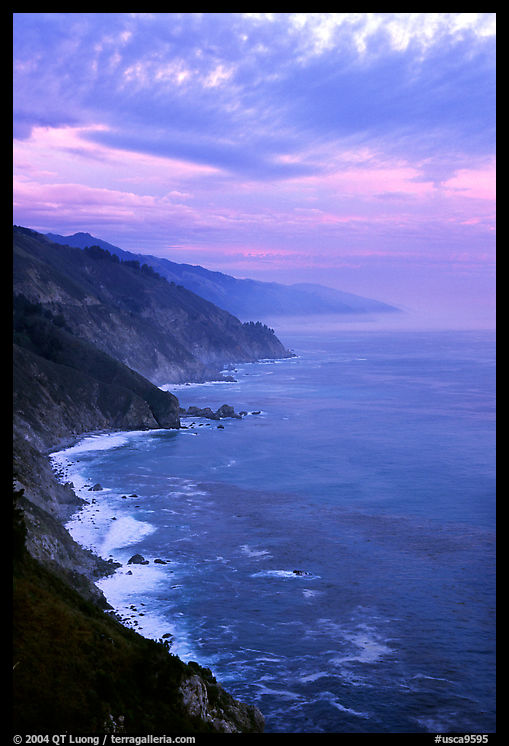 Coast at sunset. Big Sur, California, USA