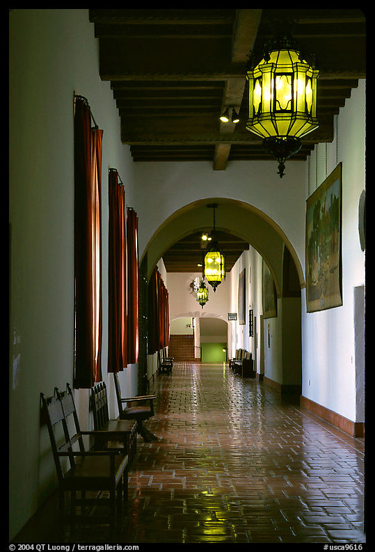 Corridors of the courthouse, Santa Barbara. California, USA
