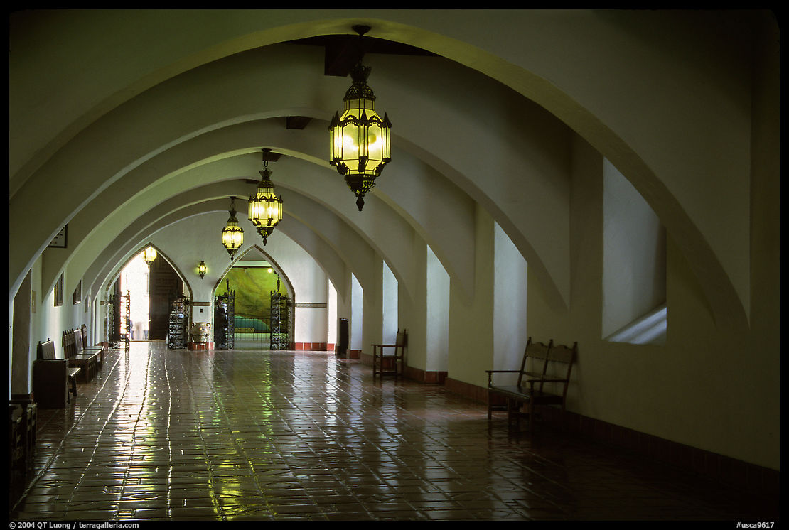Corridors of the courthouse, Santa Barbara. California, USA